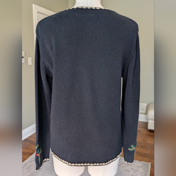 Vintage Tabi Women's Christmas Holiday Cardigan Sweater Embroidered Size M - Picture 3 of 16